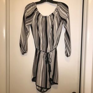 Black and White Striped Romper